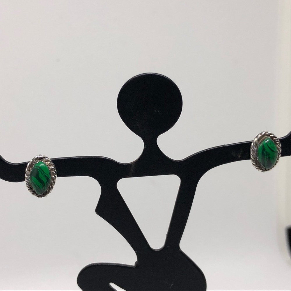 Sterling silver Malachite earrings